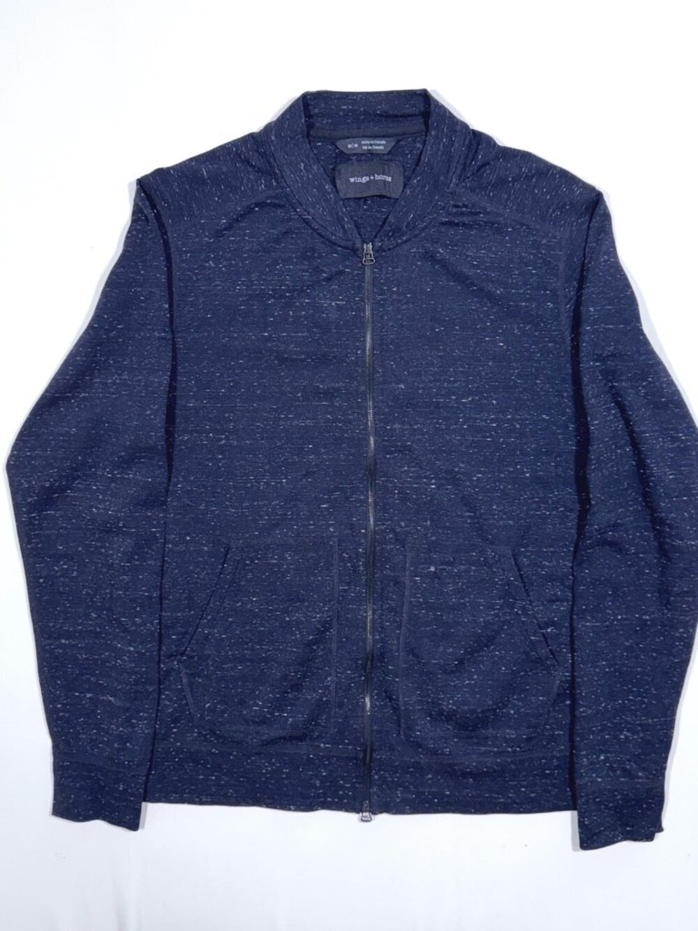 Wings + Horns Full Zip Knit Jacket Charcoal Unisex M Activewear Athletic Comfy